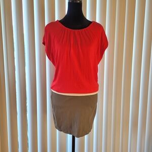 Mango Red and Brown Dress